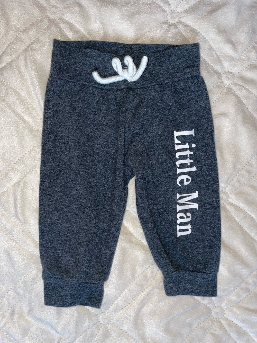 Baby Boy Little Man Charcoal Gray Kids Sweatpants